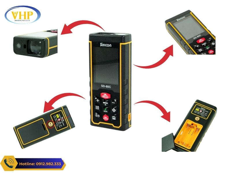 Chi tiết các bộ phận của máy đo laser Sincon SD-80C