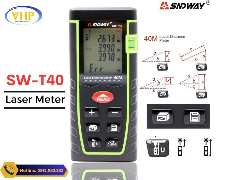 Kích thước Máy đo khoảng cách Laser SNDWAY M40
