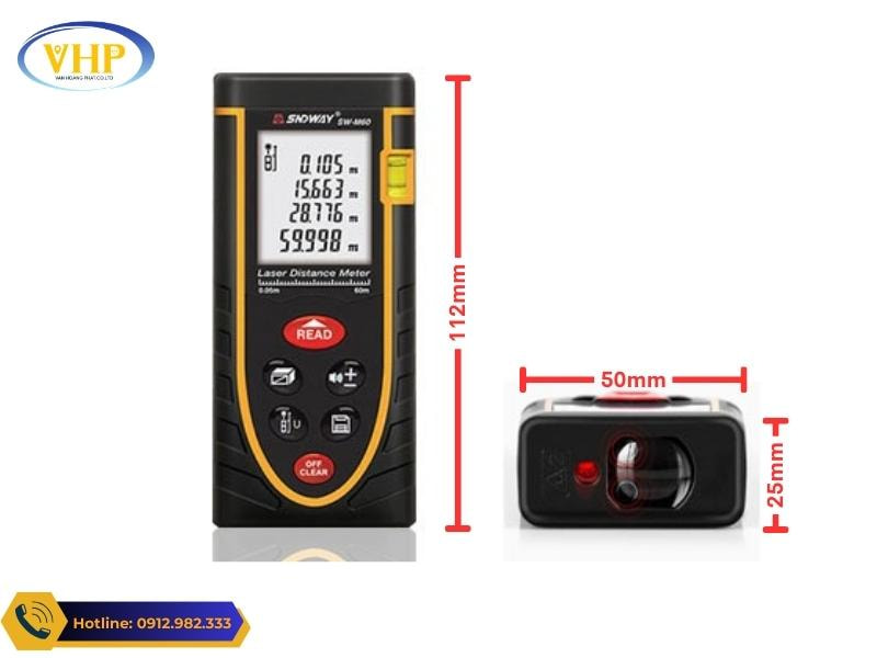 Kích thước Máy đo khoảng cách Laser SNDWAY M60