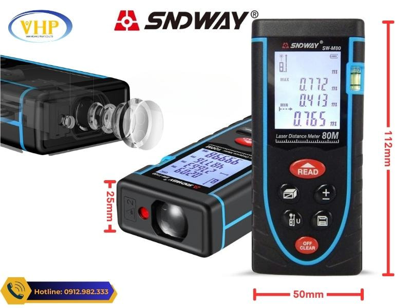 Kích thước Máy đo khoảng cách Laser SNDWAY M80