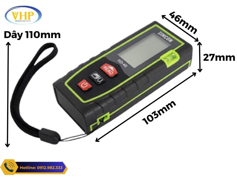 Kích thước Máy đo khoảng cách Laser Sincon SD-40