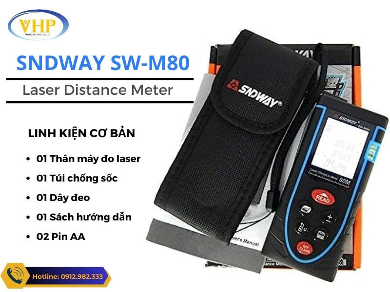 Trọn bộ thước đo Laser SNDWAY M80