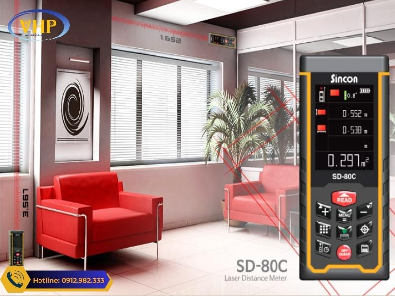 Ứng dụng thước đo Laser Sincon SD-80C ngoài thực tế.