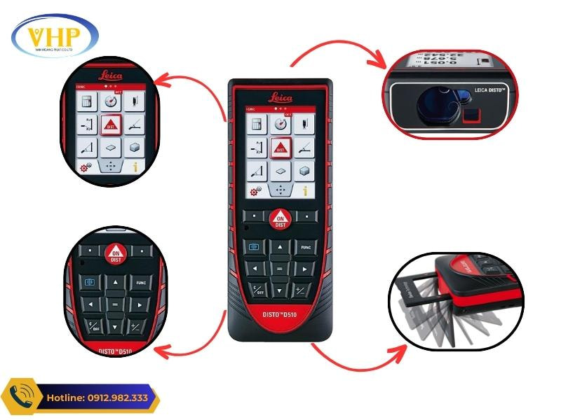 Chi tiết các bộ phận của máy Laser Leica DISTO D510