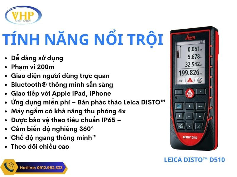 Tính năng nổi bật của máy đo Laser Leica DISTO D510