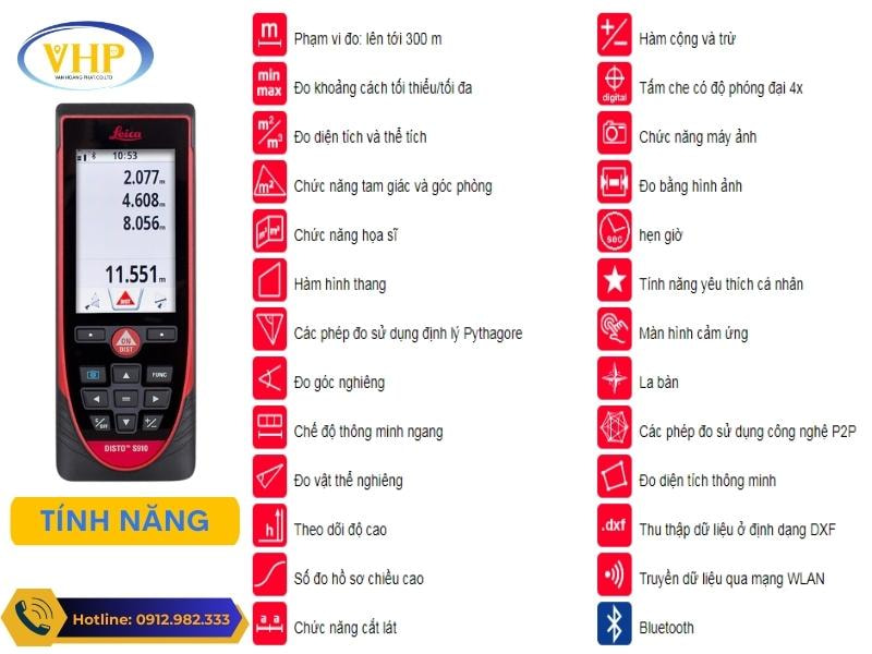 Tính năng nổi bật của máy đo laser Leica DISTO S910