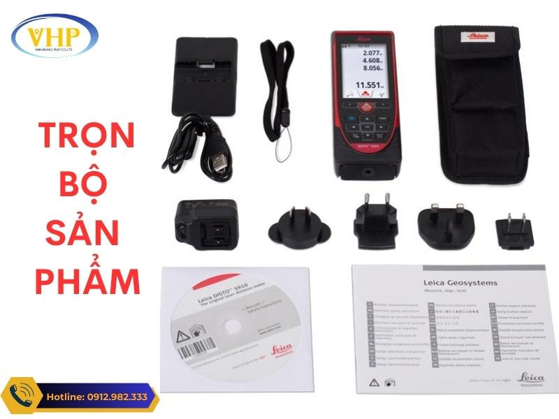 Trọn bộ sản phẩm máy đo khoảng cách Leica DISTO S910