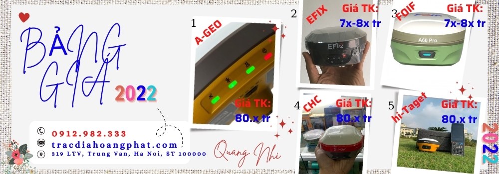 Bảng giá sơ bộ các dòng máy RTK năm 2022