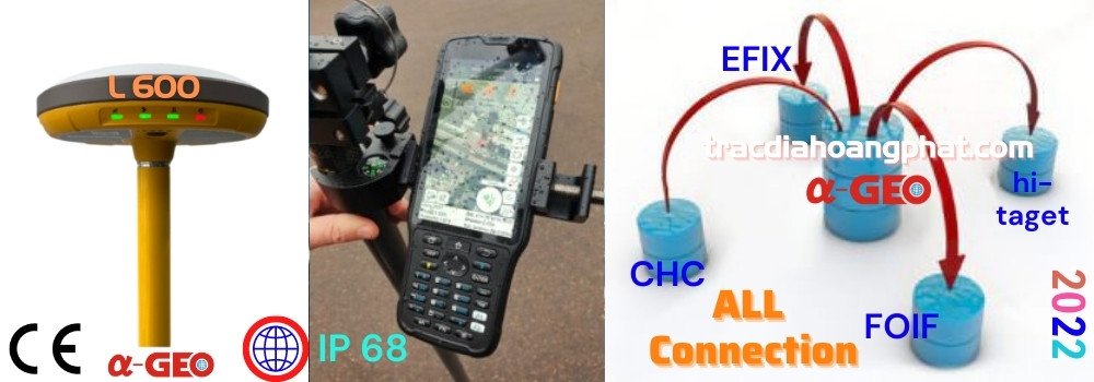 Máy định vị vệ tinh RTK ALPHA-GEO L600 IMU Kết nối thông minh