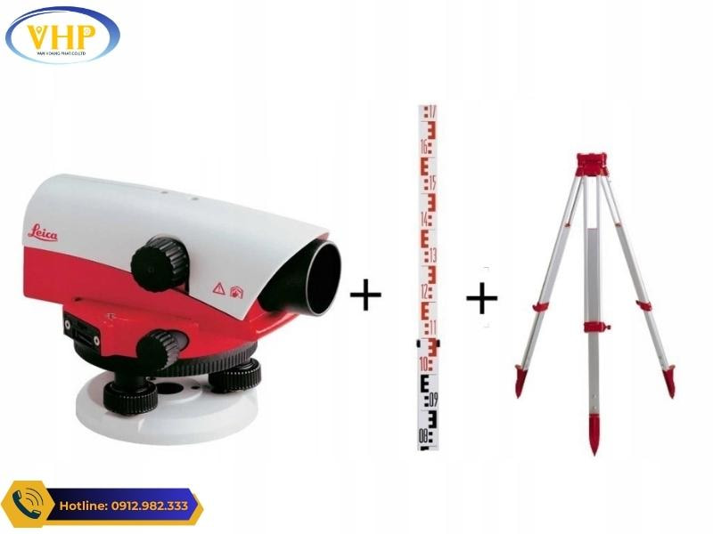 Bộ máy thủy bình Leica NA-724 vơi chân và mia rút 5m