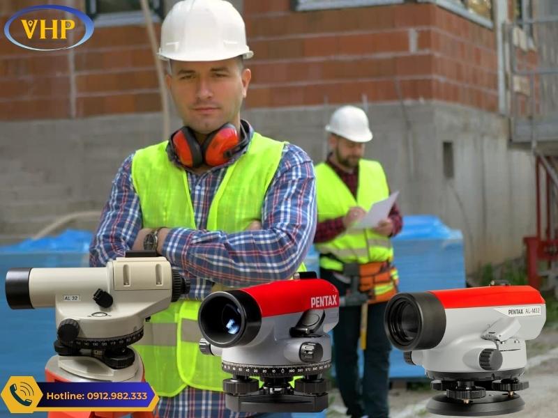 Máy thủy bình Pentax ứng dụng đo trong xây dựng