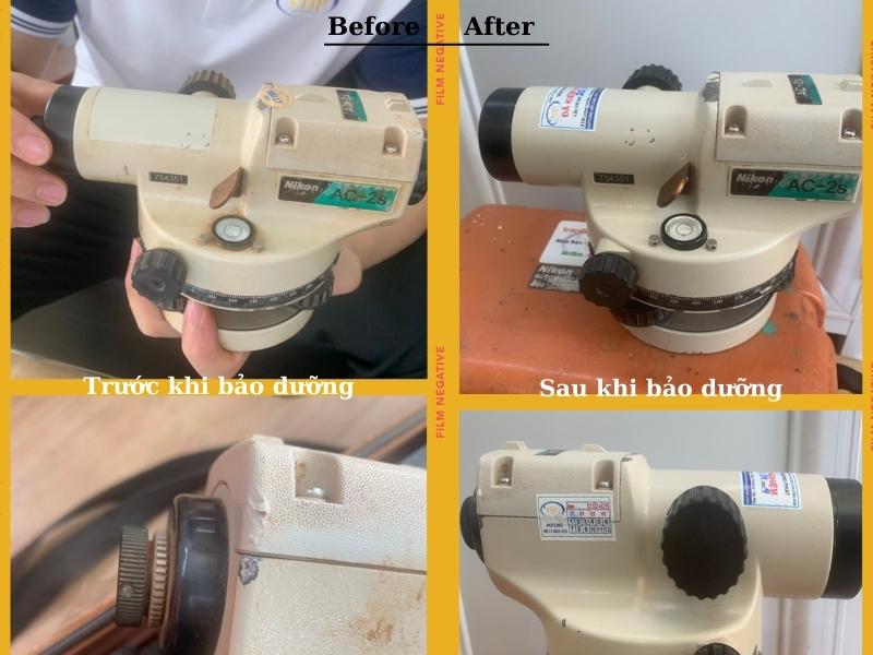 Ảnh trước và sau khi bảo dưỡng máy thủy bình Đúng cách