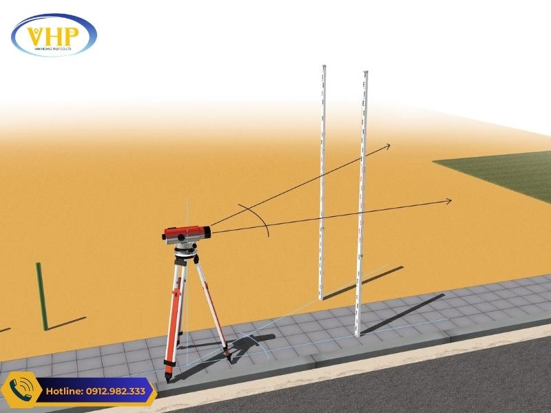 Máy thủy bình dùng để đo góc giữa hai điểm bất kỳ