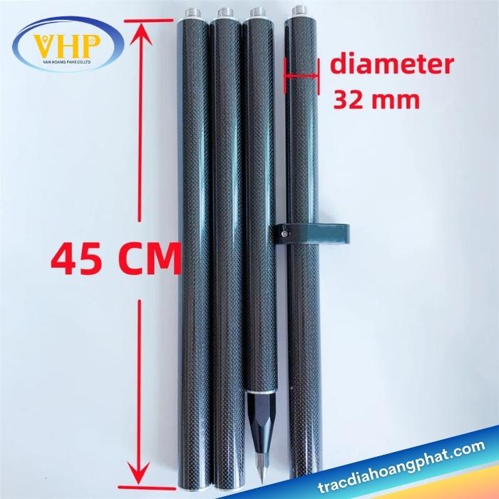 Sào cacbon 4 đốt GNSS RTK – Nhỏ Gọn – Chắc Chắn – Dễ Vẫn Chuyển