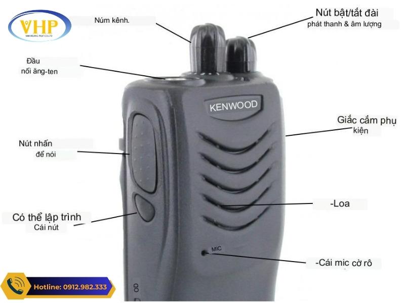 Đặc điểm cấu tạo máy bộ đàm Kenwood TK-2000