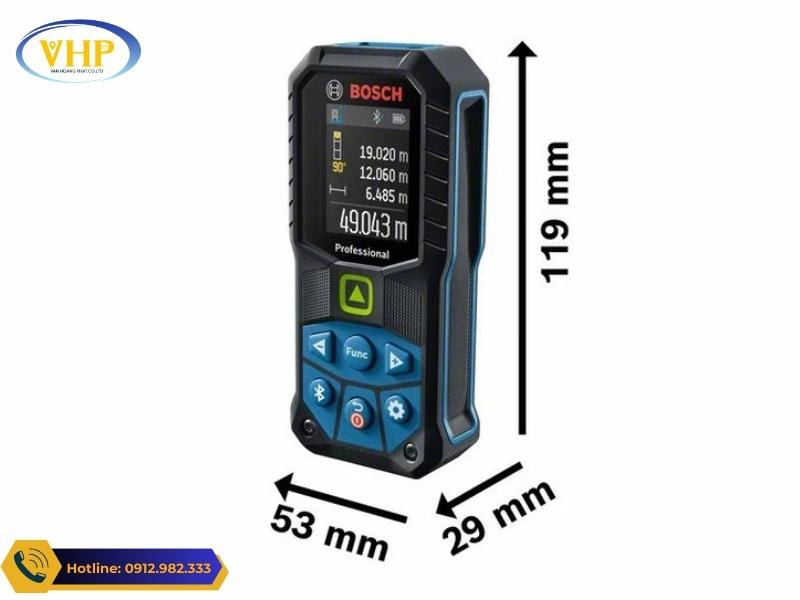 Kích thước của máy đo Laser Bosch GLM 50-27CG