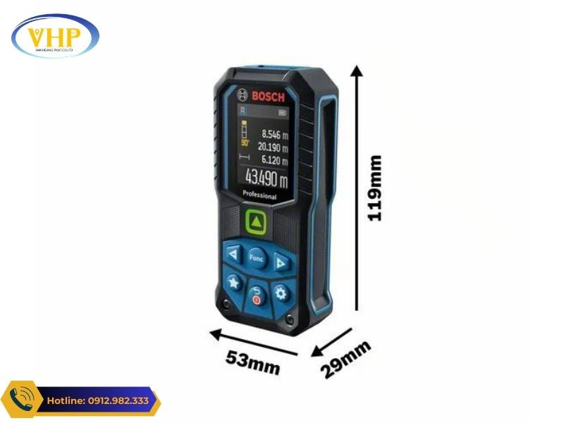 Kích thước máy đo Laser Bosch GLM 50-23G