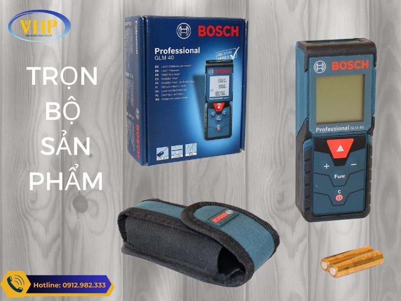 Trọn bộ sản phẩm máy Bosch GLM 40