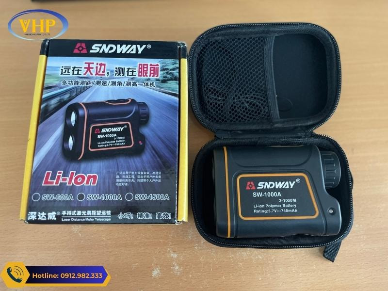 Trọn bộ sản phẩm ống nhòm đo khoảng cách SNDWAY SW-1000A