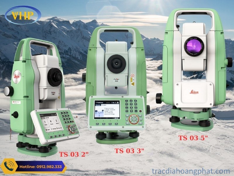 Máy toàn đạc điện tử Leica TS03 với 3 cấp độ chính xác là: TS03 2”, TS03 3” và TS03 5”