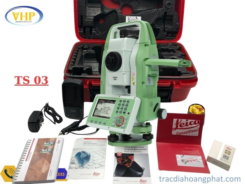 Máy toàn đạc điện tử Leica TS03 với khả năng trút số liệu qua USB