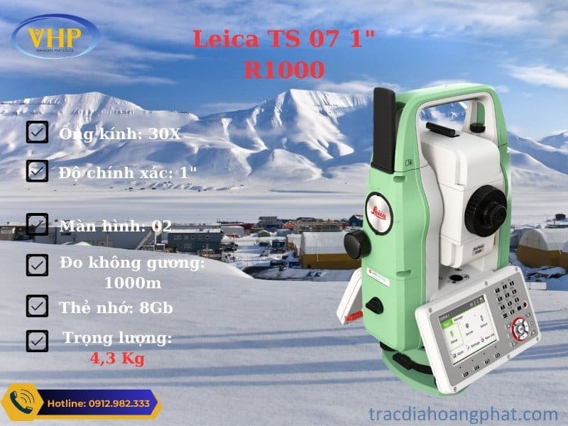 Phiên bản cao cấp nhất của máy Leica TS07 với độ chính xác 1”