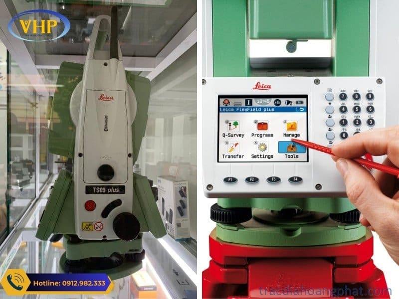 Máy toàn đạc điện tử Leica TS09 Plus trang bị màn hình cảm ứng màu
