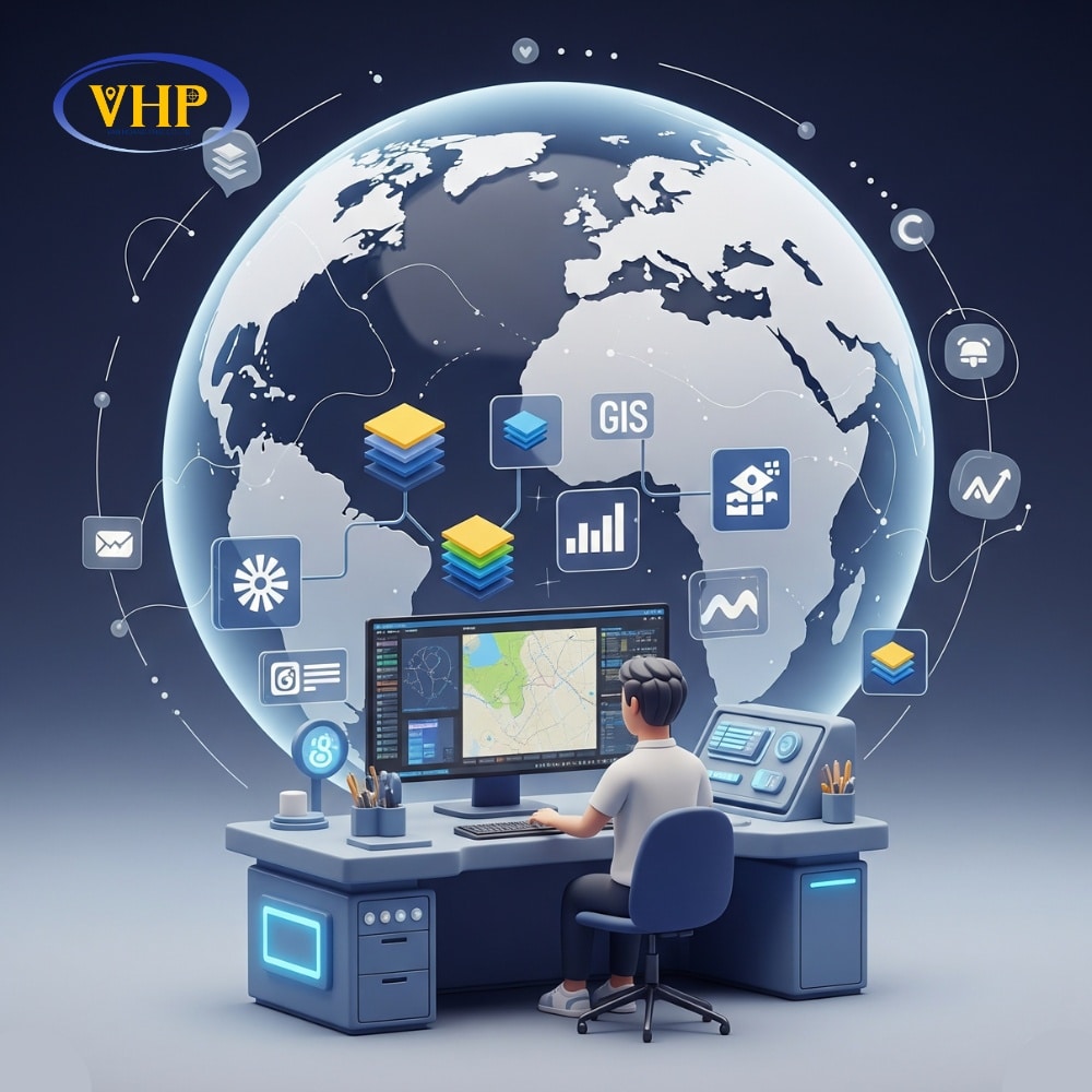 Một số thành phần chính của GIS bao gồm dữ liệu không gian, con người,...