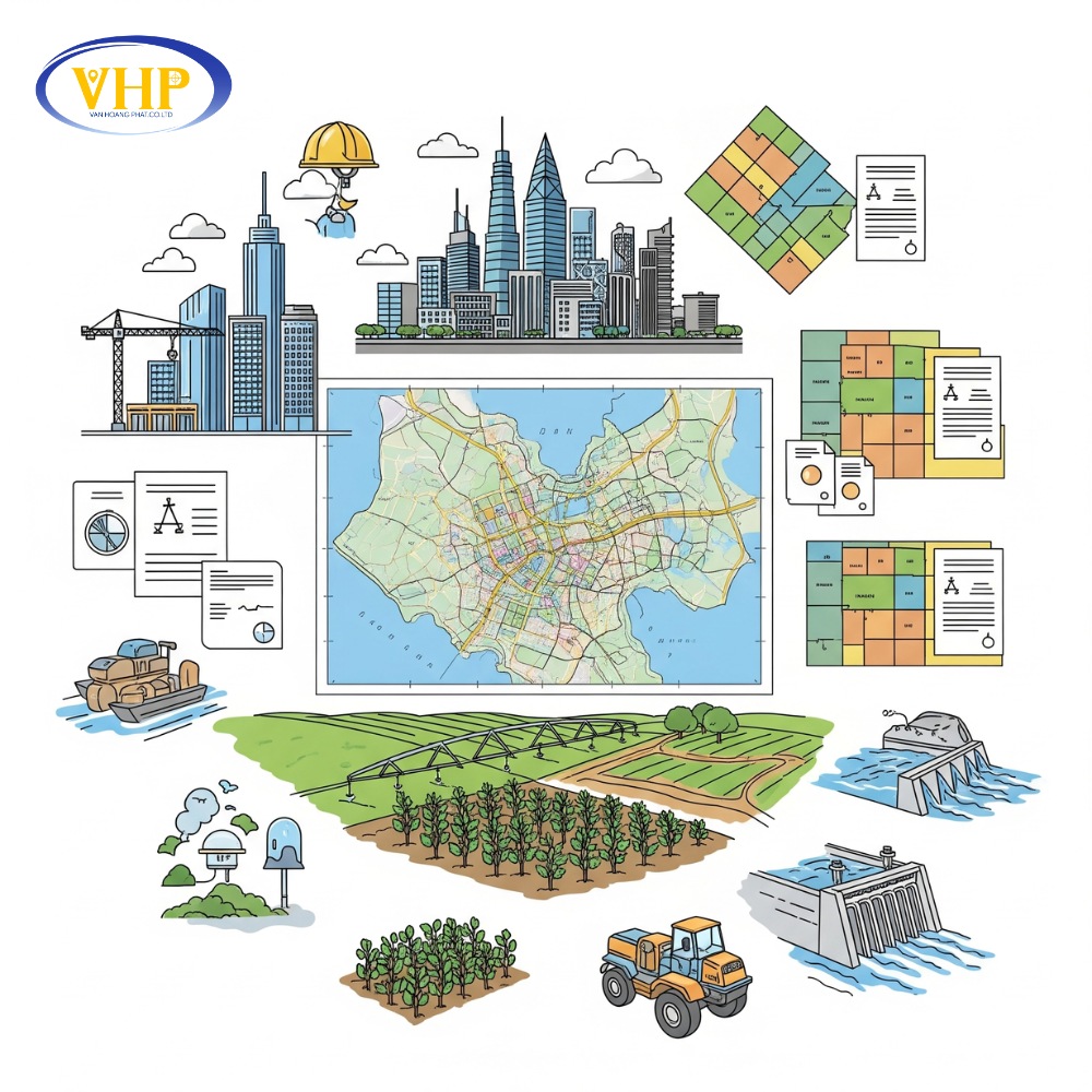 Ứng dụng thực tiễn của bình đồ trong xây dựng, quy hoạch đô thị, quản lý đất đai, nông nghiệp và phòng chống thiên tai
