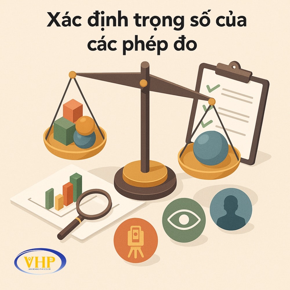 Cách xác định trọng số các phép đo dựa trên độ chính xác thiết bị, điều kiện đo và kỹ năng người thực hiện