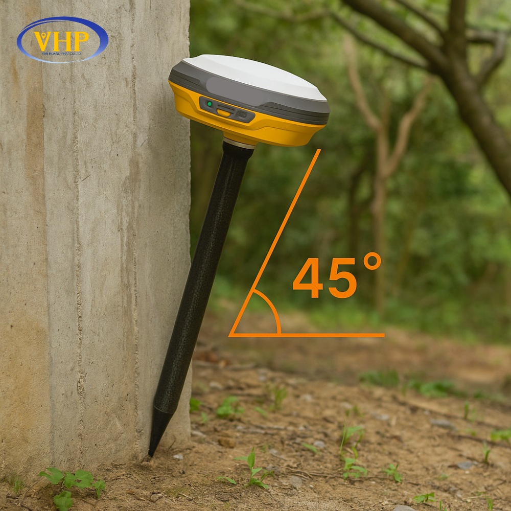 Máy GNSS RTK hỗ trợ bù nghiêng 30–60 độ, đo nhanh trong địa hình phức tạp