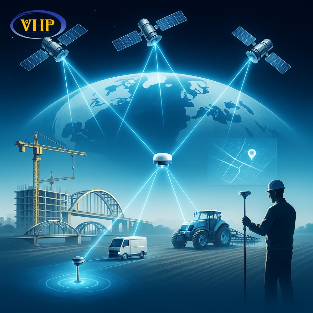 Ứng dụng máy định vị vệ tinh GPS 2 tần số RTK trong các dự án trắc địa